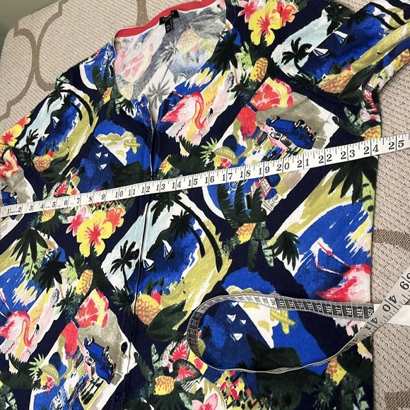 Talbots Petites Lightweight button down tropical colorful sweater Cardigan - Picture 8 of 14